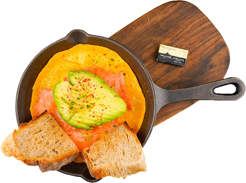 Salmon breakfast egg pan