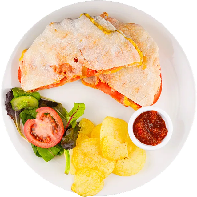 Turkey cheese pizza sandwich